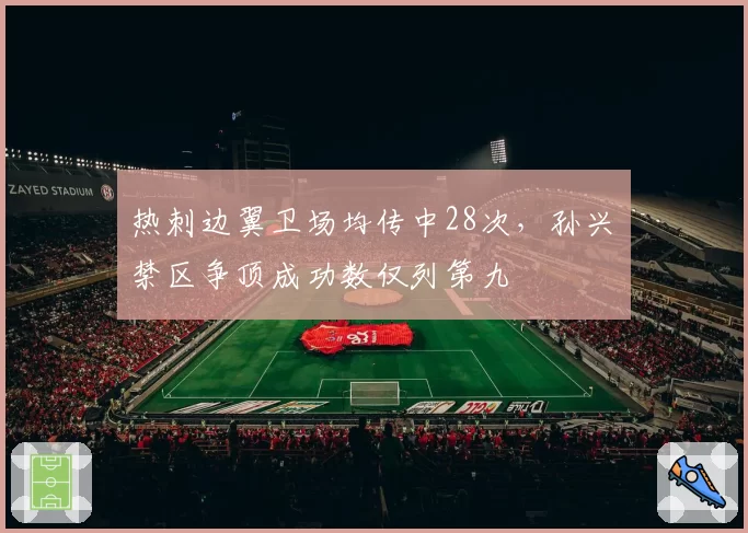 热刺边翼卫场均传中28次，孙兴慜禁区争顶成功数仅列第九